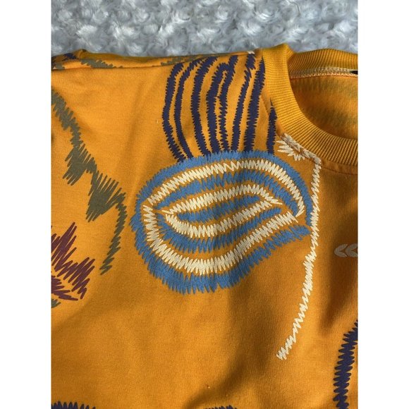 J. NNA Sweatshirt Womens Size M Orange Vibrant Florals - Picture 11 of 12